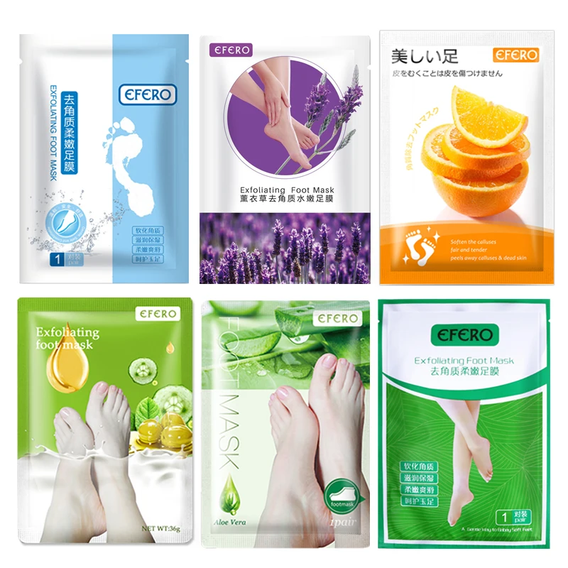 

6Pack Foot Mask Patches Whitening Smooth Dead Skin Remover for Pedicure Socks Foot Peeling Mask Foot Spa Exfoliating Feet Mask