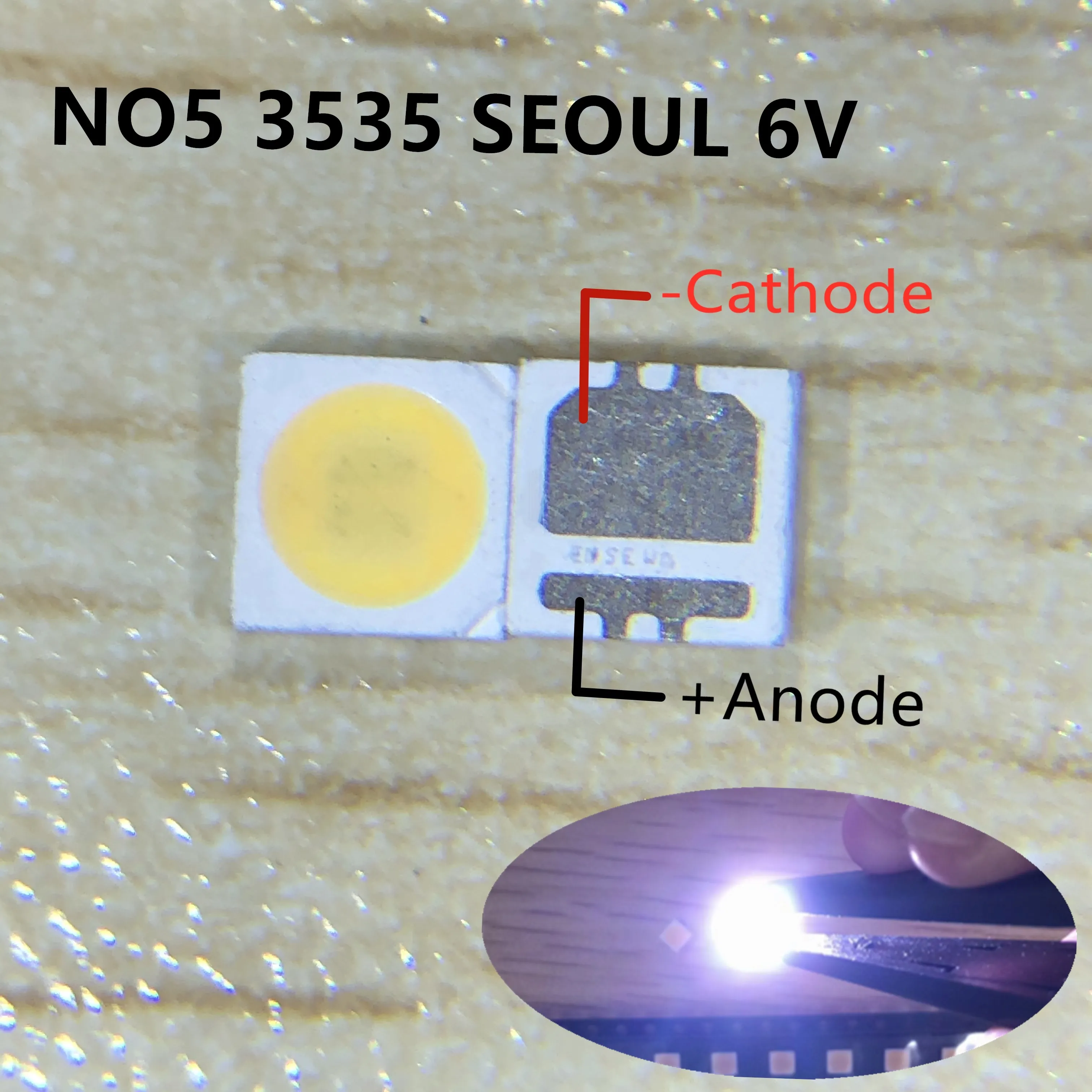 50PCS SEOUL High Power LED Backlight 2W 3535 6V Cool white 135LM TV Application SBWVL2S0E | Электронные компоненты и