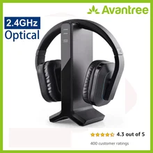 Avantree HT280 2,4G RF беспроводные наушники для просмотра ТВ с передатчиком зарядная док-станция без задержки и автоматического сопряжения, диапазон 100 футов