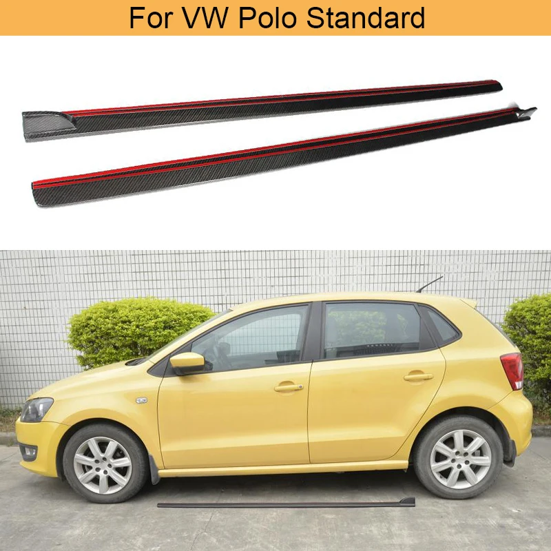 Carbon Fiber Side Skirts Lip Chin Spoiler For Volkswagen Vw Polo Standard  Hatchback 4 Door Only 14-16 Non Gti R Car Side Skirts - Bumpers - AliExpress
