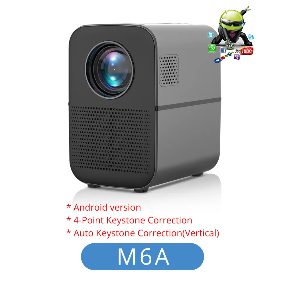 1080p projector Light Unicorn M6A 720P LED Projector WiFi Android proyector with Bluetooth Speaker Max Support 1080 Video Beamer For Home Cinema best projector for home theater Projectors