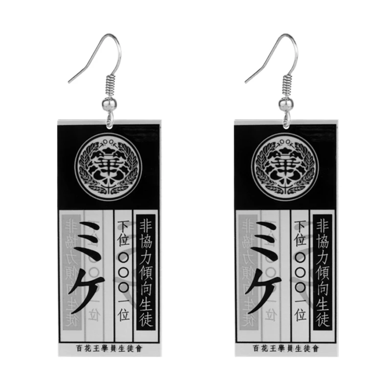 Kakegurui Earrings for Women Girl Fashion Japanese Anime Acrylic