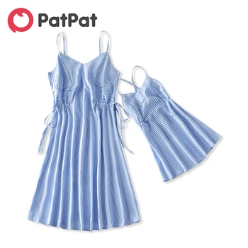 

PatPat 2020 New Summer Stripe Sling Matching Dresses Matching Outfits Mommy and Me Sleeveless Dresses