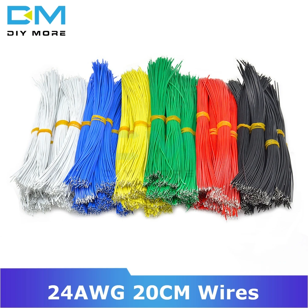

100PCS 24AWG 20CM Tin-Plated Breadboard PCB Solder Cable Fly Jumper Wire Cable 1007-24AWG Tin Conductor Wires Electrical Wires