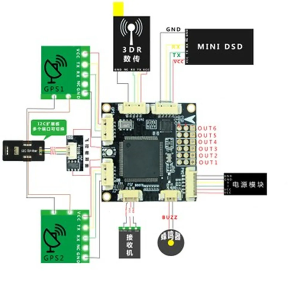 Мини PX4 плата контроллера полета для RC квадрокоптера мульти-Дрон с осями