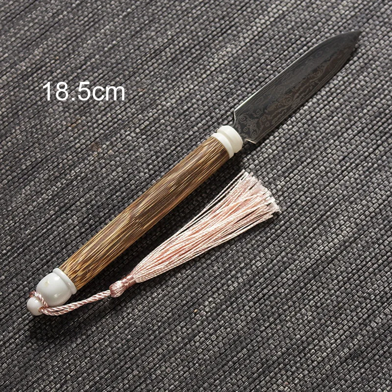 Tea Cutter Tea Needle Set Tea Making Tools 1Pcs Damascus Tea knife Pu'er Tea Knife Ebony Stainless Steel Needle Cone Chinese style gift 12 models