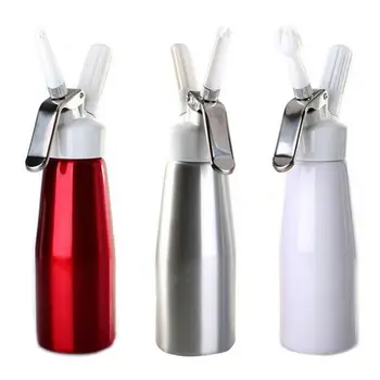 

500ml Aluminum Alloy Whipped Cream Dispenser with Three Decorating Nozzles 27RE