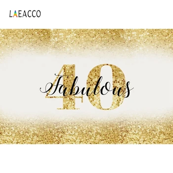 

Laeacco Fabulos 40th Birthday Glitters Photophone Photo Backdrops Customized Photography Backgrounds Personalized Photozone Prop