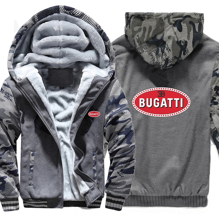 Bugatti толстовки Зимний камуфляжный чехол куртка для мужчин флис Bugatti мужская Толстовка - Цвет: As picture