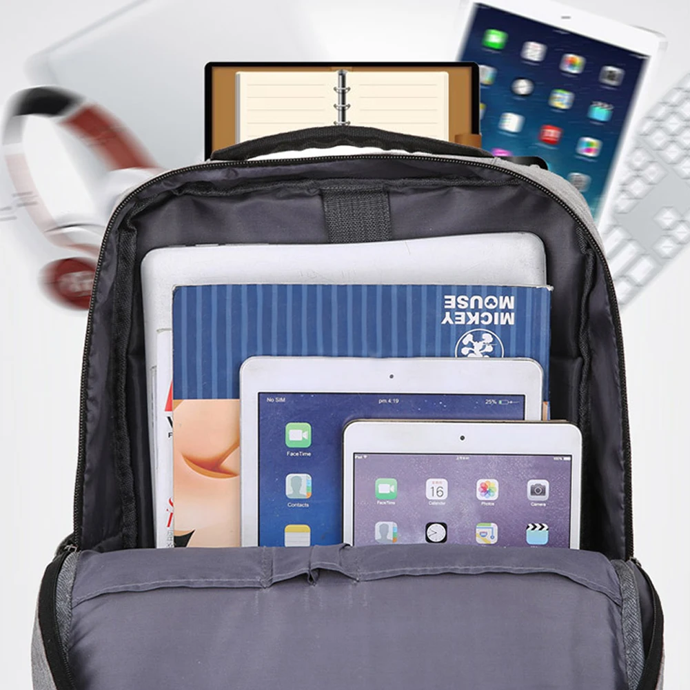 Мужской женский Противоугонный рюкзак для ноутбука, ноутбука, USB зарядка, дорожная деловая сумка
