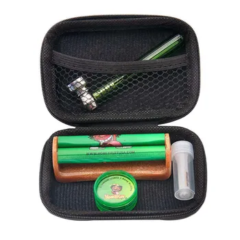 

HONEYPUFF Glass Smoking Pipes Herb + Plastic Tobacco Herb Grinder +Classic Size Acrylic Rolling Machine + Glass Mouth Filter Tip