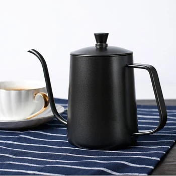 

Stainless Steel Mounting Bracket Hand Punch Pot Coffee Pots With Lid Drip Gooseneck Spout Long Mouth Coffee Kettle Teapot