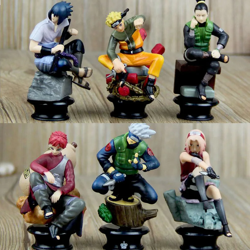 Cena 6 sztuk pcv Anime figurki akcji z Naruto zestaw lalek nowy Uzumaki Naruto uchiha sasuke hatake kakashi kolekcja modeli zabawki prezentowe