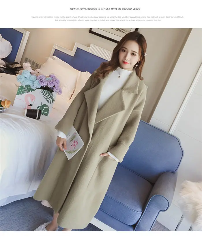 Large Size Women's Woolen Coat Autumn Winter New Plus Velvet Slim Jacket Woman Loose Long Casaco Feminino Inverno f2359