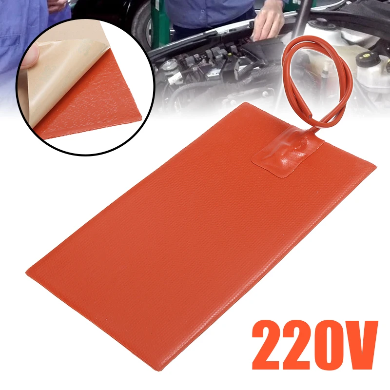 

Mayitr 1pc 13x23cm Car Water Tank Antifreeze Heater 220V Silicone Rubber Thermostat Heating Plate for Car Heater Parts