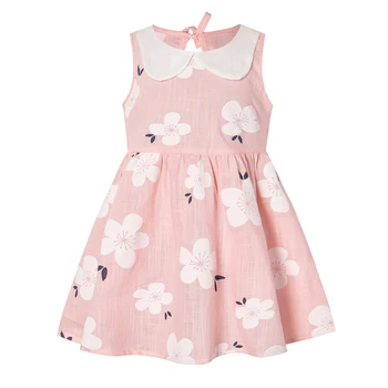 

Flofallzique Summer Baby Clothes Round Neck Sleeveless Cute Flower Pattern Cool and Comfortable Toddler Girls Dresses