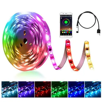 

Bluetooth RGB Light Strip RGB LED Strip SMD 5050 LED Lamp Tape Ribbon RGB For TV Backlight Bedroom No Waterproof 30leds/M