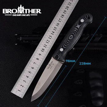 

[BROTHER F005] 61HRC D2 blade Fixed Blade knife Bushcraft Knives Straight Tactical Hunting Camping high quality EDC tool