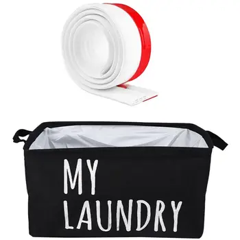 

Door Draft Stopper, Under Door Draft Blocker Strong Self Adhesive Door Seal Strip with Polyester Cotton Laundry Basket