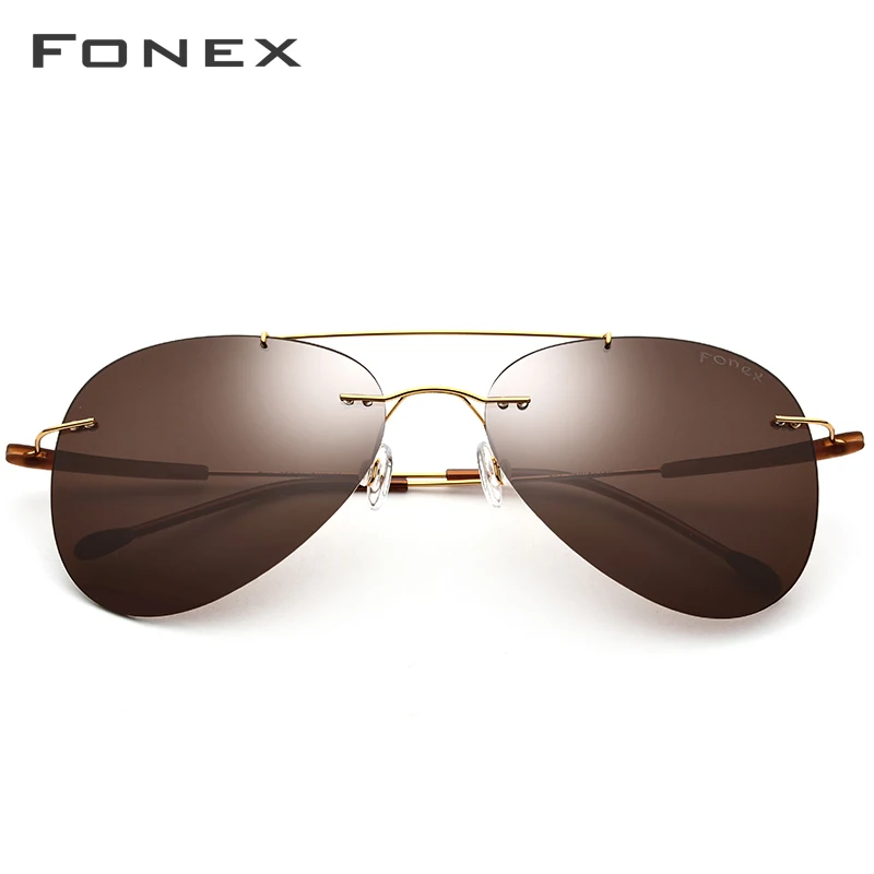 Поляризованные солнцезащитные очки без оправы из титанового сплава TR90, женские модные брендовые дизайнерские солнцезащитные очки унисекс без оправы для мужчин 851