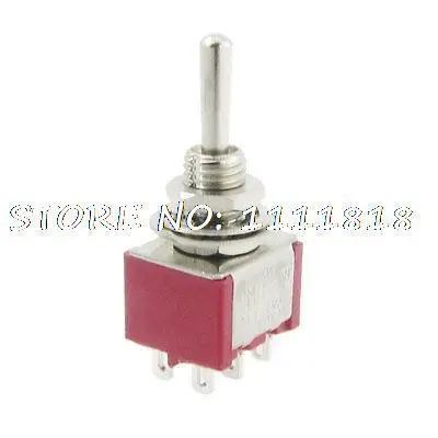 

6pcs 2A/250V 5A/120V Momentary on/off/on 2P2T DPDT 6 Solder Pins Toggle Switch