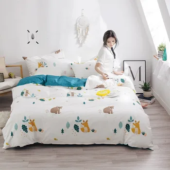 

Cotton Cotton Bedding a Bed Sheet Quilt Cover Student Dormitory Single Double Quilt Three-Piece Set