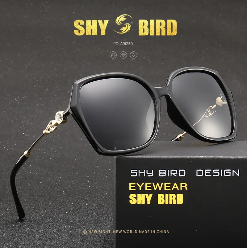 SHY BIRD, классические брендовые солнцезащитные очки, женские поляризационные солнцезащитные очки, модные ретро очки, женские брендовые зеркальные линзы Polaroid
