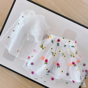 

Girls Sets Shirt and Embroidered Skirt Summer 2020