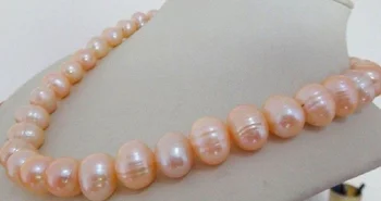

18inch elegant 12-13mm natural pink freshwater pearl necklace natural Luxury Ms. girl Wedding Jewelry