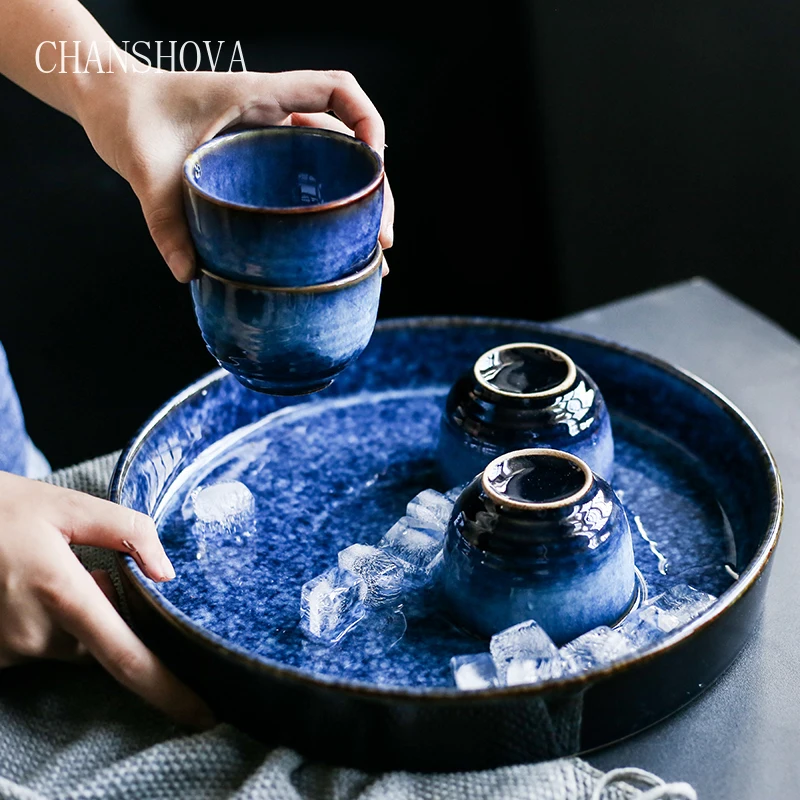 CHANSHOVA Random Texture Color Glaze High Temperature Firing Ceramic Teacup Porcelain Small wine glass Tea Cups H128|Teacups| - AliExpress