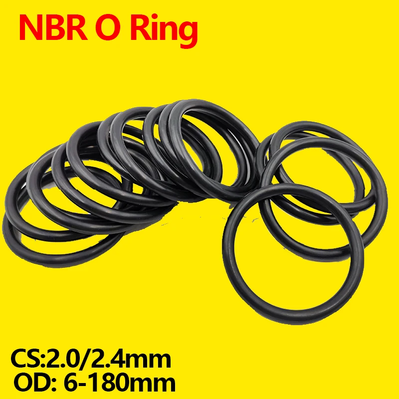 WD CS 2.0mm 2.4mm OD 6mm -180mm 니트릴 부타디엔 고무 NBR 씰링 링 수리 해골 오일 씰 가스켓 O 링 씰 와셔