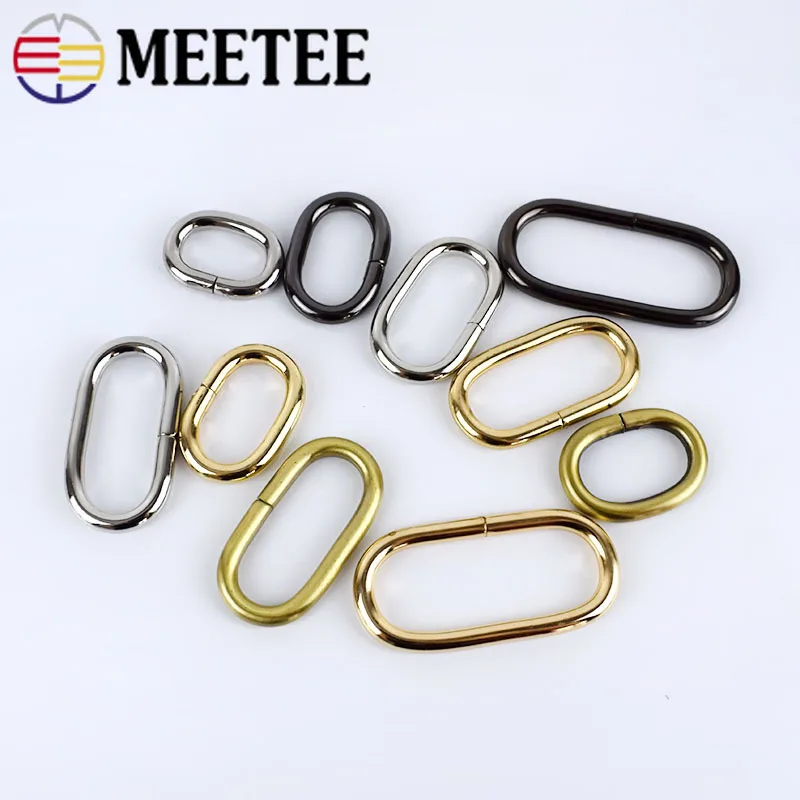 5/10 шт. овальная металлическая сумка Meetee с круглым кольцом ремень тесьма застежка