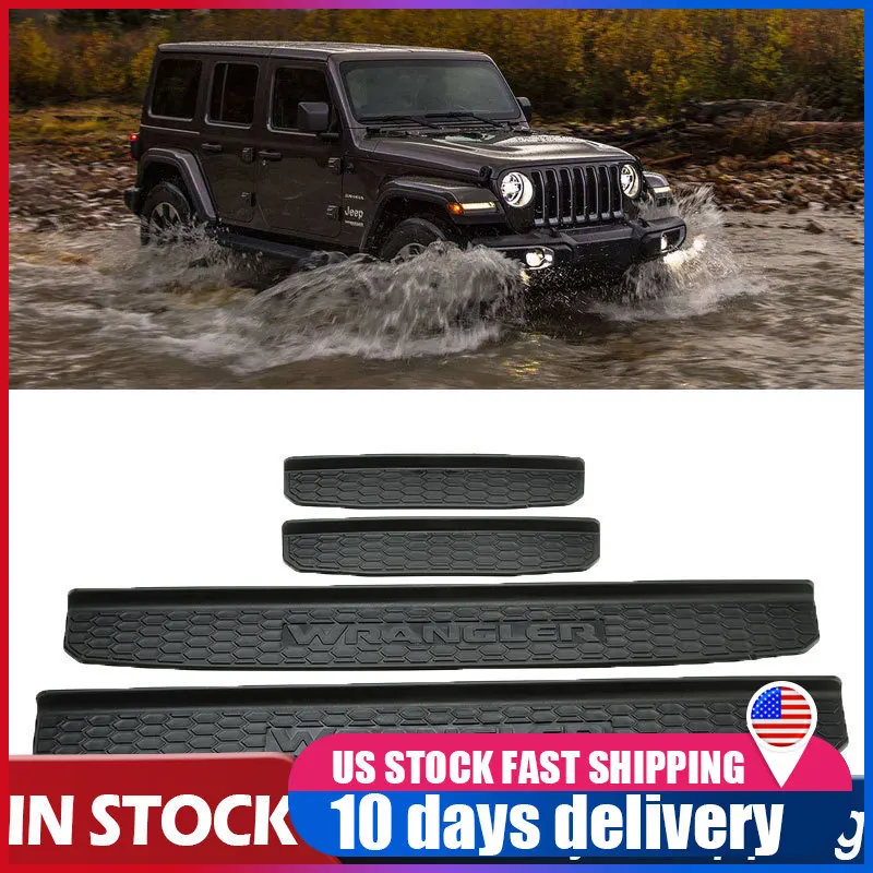 4 шт./компл. Защитная Накладка на порог для дверей автомобиля аксессуары Jeep Wrangler JL