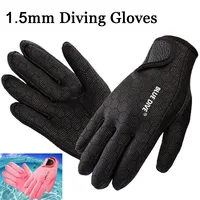 1 pair diving gloves Professional 1.5mm Neoprene Warm Gloves Diving Equipment High Quality Gloves For Swimming dive black pink 1