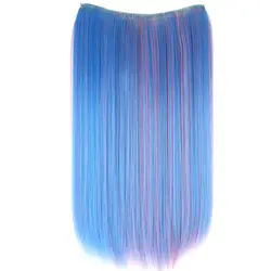 TOPREETY термостойкие волосы из синтетического волокна 22 "55 см 140гр прямые 4 зажимы на v-образной форме клип в наращивание волос VC006