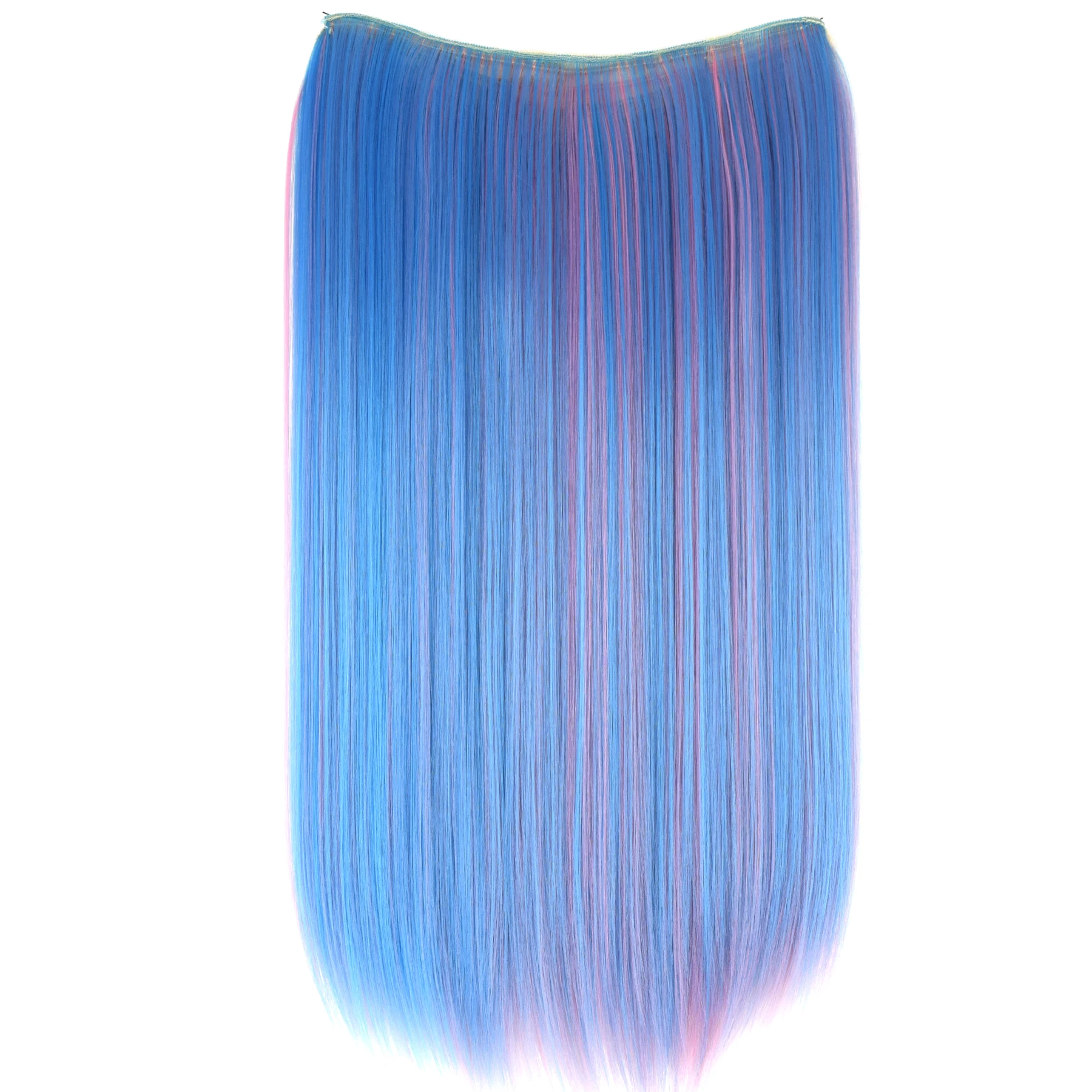 

TOPREETY Heat Resistant Synthetic Hair Fiber 22" 55cm 140gr Straight 4 Clips on V shaped clip in Hair Extensions VC006
