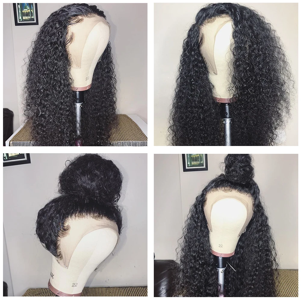 Comprar Pelucas de pelo humano 360 rizadas profundas del frente del cordón 250 peluca Frontal del cordón 13x6 de la densidad 370 del cuero cabelludo falso peluca brasileña del cordón del cortocircuito del Bob Dolago