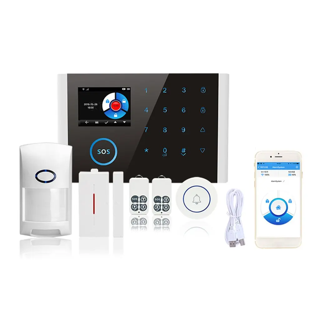 

Cs108 Switchable Wireless Home Security Wifi Gsm Gprs Alarm System App Remote Control Rfid Card Arm Disarm
