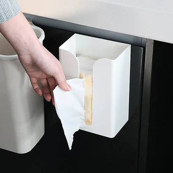 

Strong Adhesive Free Punching Bathroom Sanitary cCarton Wall-mounted Kitchen Paper Storage Box Waterproof And Moisture-proof