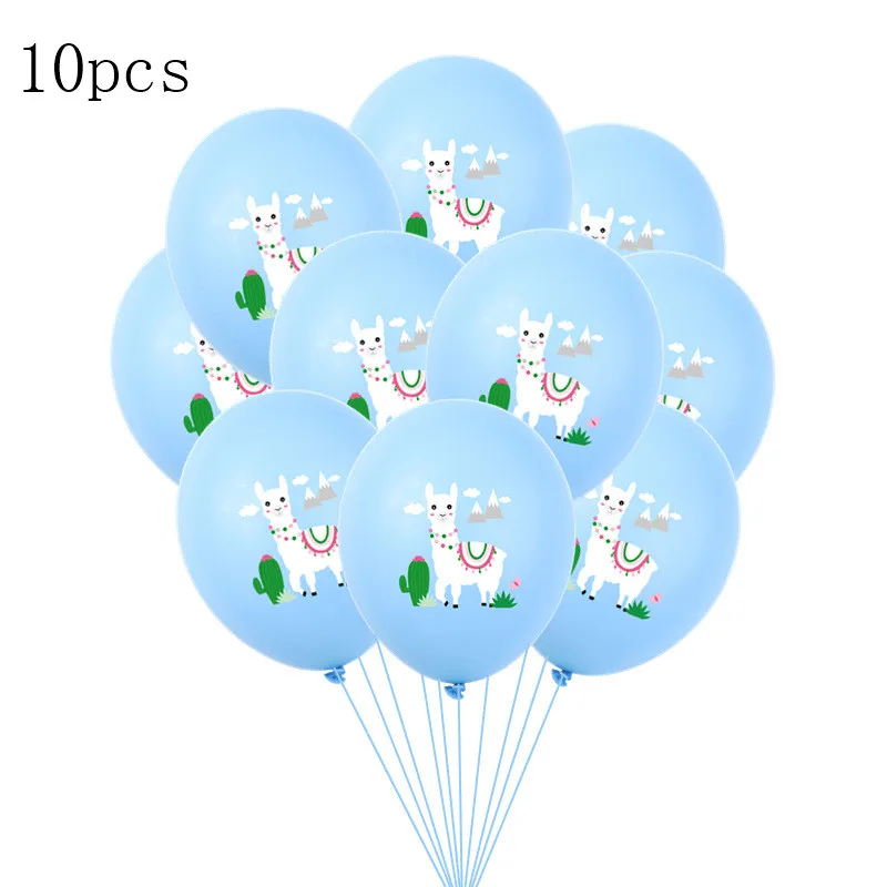 Лама Альпака Декор на день рождения посуда бумажные тарелки салфетки для стаканчиков Топпер для торта для детей Детские вечерние принадлежности - Цвет: 10pc 12in Blue