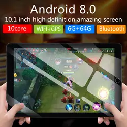 Новинка, 10 дюймов планшетный ПК 4 ядра оригинальной ОС Android 8,0 6 ГБ Оперативная память 64 Гб Встроенная память IPS Двойная sim-карта Телефонный