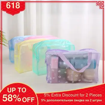 

2020 Makeup Bag Cosmetic Transparent Bag Fashion Floral Waterproof Portable Toiletry Travel Wash Toothbrush Pouch Organizer Bag