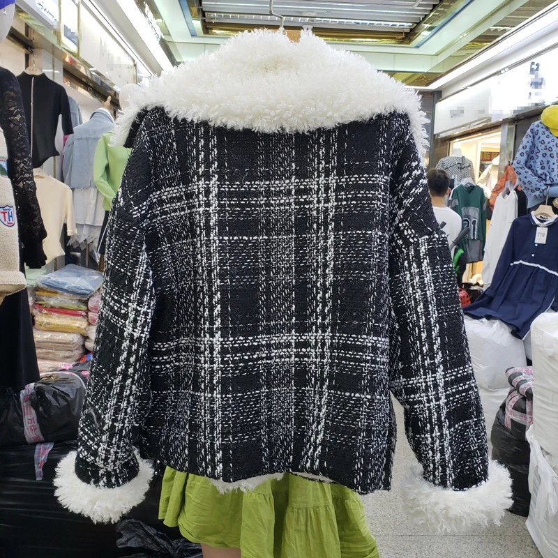 Зимняя теплая шерстяная мутоновая шуба Harajuku уличная овечья шерсть шубка на меху женские свободные большие размеры Женская парка верхняя одежда