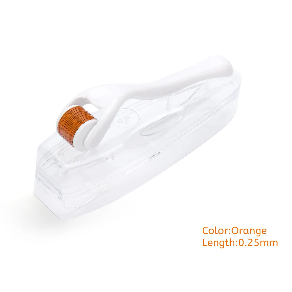 Микро-ролика иглы дермы ролик 540 иглы медицинские терапии Инструменты для ухода за кожей лица 0,2/0,25/0,3 мм иглы Длина Титан мезороллер - Цвет: Orange 0.25mm