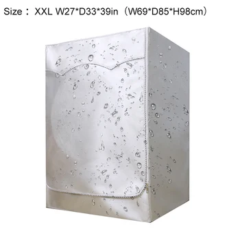 

Silver Washing Machine Cover Waterproof Washer Cover For Front Load Washer/Dryer Anti-aging Household Appliances Protective