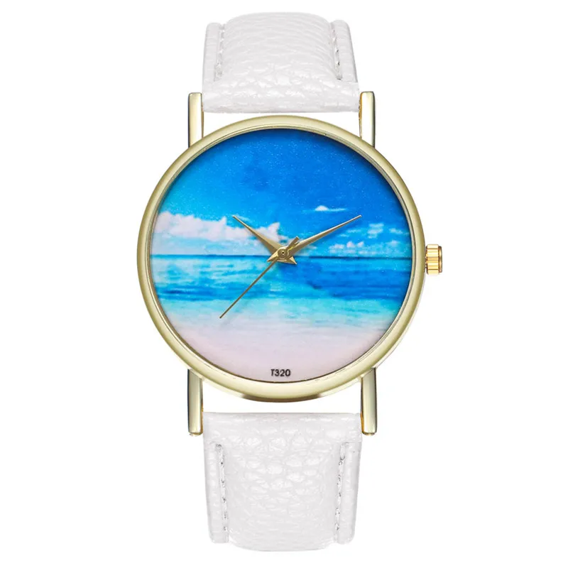

2019 Quartz Watches Female Casual Leather Couple Sea Watch Wrist Watches Female Hour Fashion Analog Clock Reloj Mujer