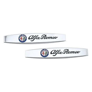 

2PCS 3D Car Metal Blade Badge Stickers Vehicle Logo Decals Protector Fender For alfa romeo 159 147 156 giulietta 147 159 mito