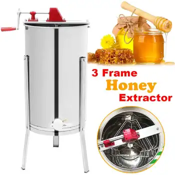 

3 Frame Manual Honey Press Machine Manual Honey Extractor Honey Presser Stainless Steel Rolling Mill Waxing Machine with Lid