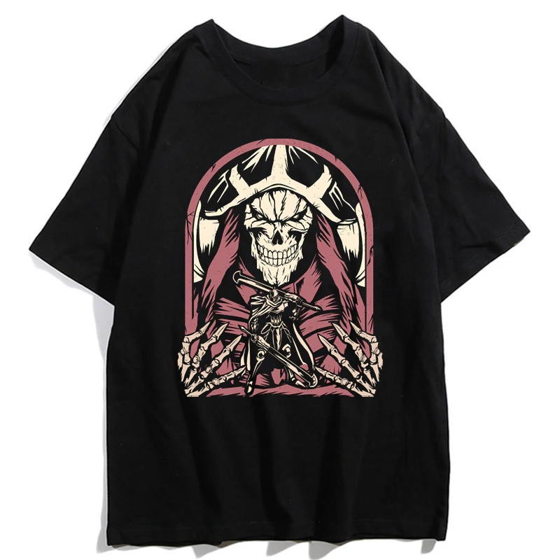 Ainz Ooal Gown Overlord Albedo Print Summer T-shirts Men Casual Funny T-Shirt Gothic Hip Hop Harajuku Vintage Tops Tees for Male