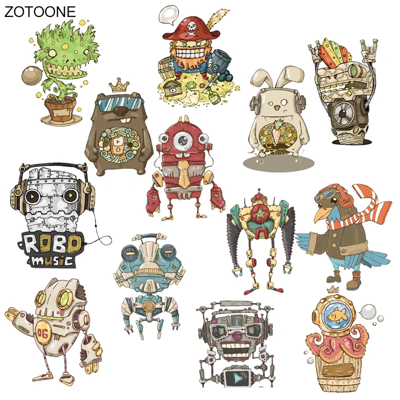 

ZOTOONE Robot Machine Dog Rabbit Eagle Octopus Patch Ironing Heat Transfer Vinyl DIY Clothing Transfer Iron T-shirt Hot Press O